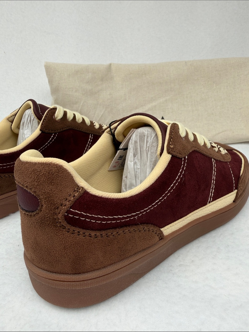 Zara Women’s Burgundy Red Brown Sneakers Size 7.5 Brand New - Picture 11 of 16